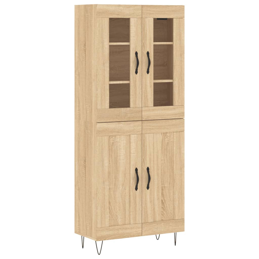 Hoge Kast 69,5X34X180 Cm Bewerkt Hout Kleurig Sonoma eiken
