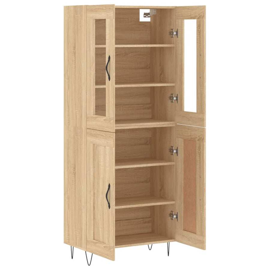 Hoge Kast 69,5X34X180 Cm Bewerkt Hout Kleurig Sonoma eiken
