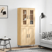 Hoge kast 69,5x34x180 cm bewerkt hout sonoma eiken