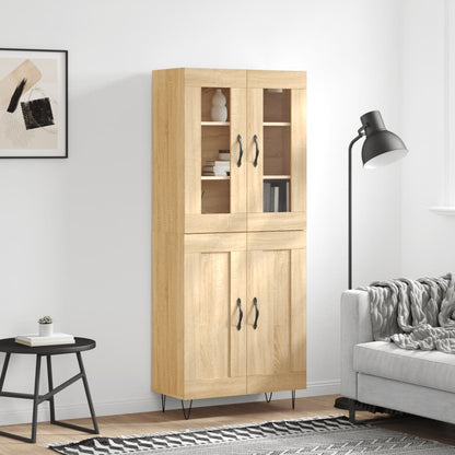 Hoge Kast 69,5X34X180 Cm Bewerkt Hout Kleurig Sonoma eiken