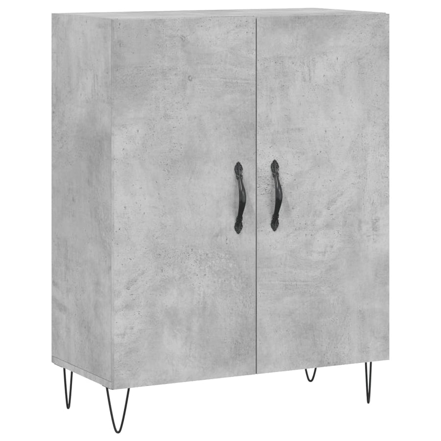 Hoge Kast 69,5X34X180 Cm Bewerkt Hout Betongrijs