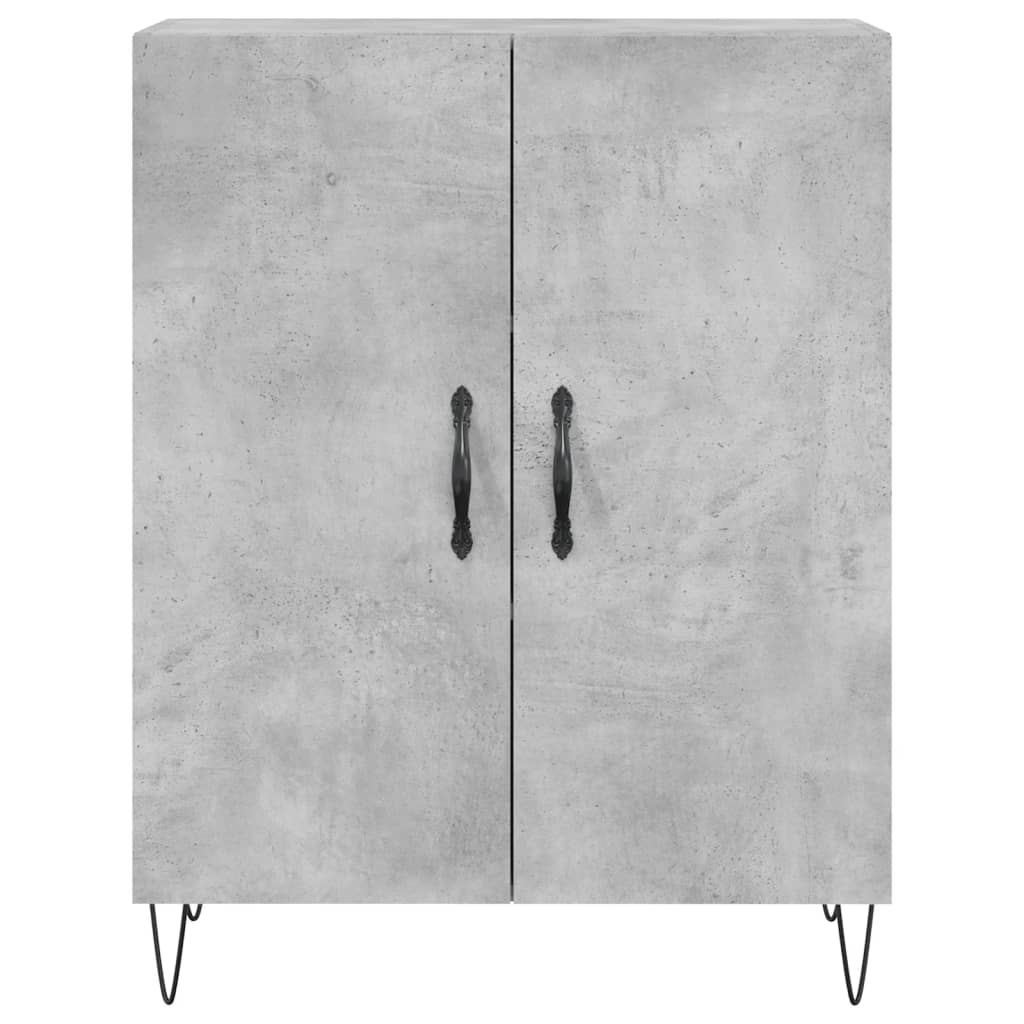 Hoge Kast 69,5X34X180 Cm Bewerkt Hout Betongrijs
