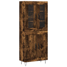 Hoge Kast 69,5X34X180 Cm Bewerkt Hout Kleurig Gerookt eiken