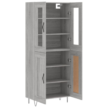 Hoge Kast 69,5X34X180 Cm Bewerkt Hout Eikenkleurig Grijs sonoma