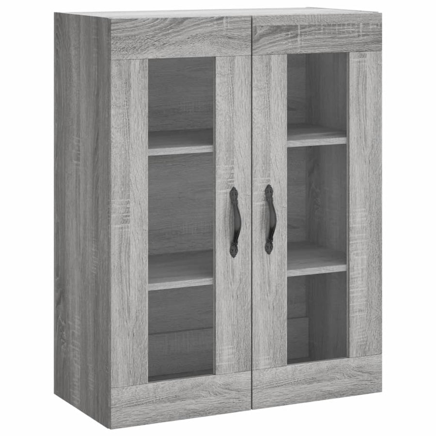 Hoge Kast 69,5X34X180 Cm Bewerkt Hout Eikenkleurig Grijs sonoma