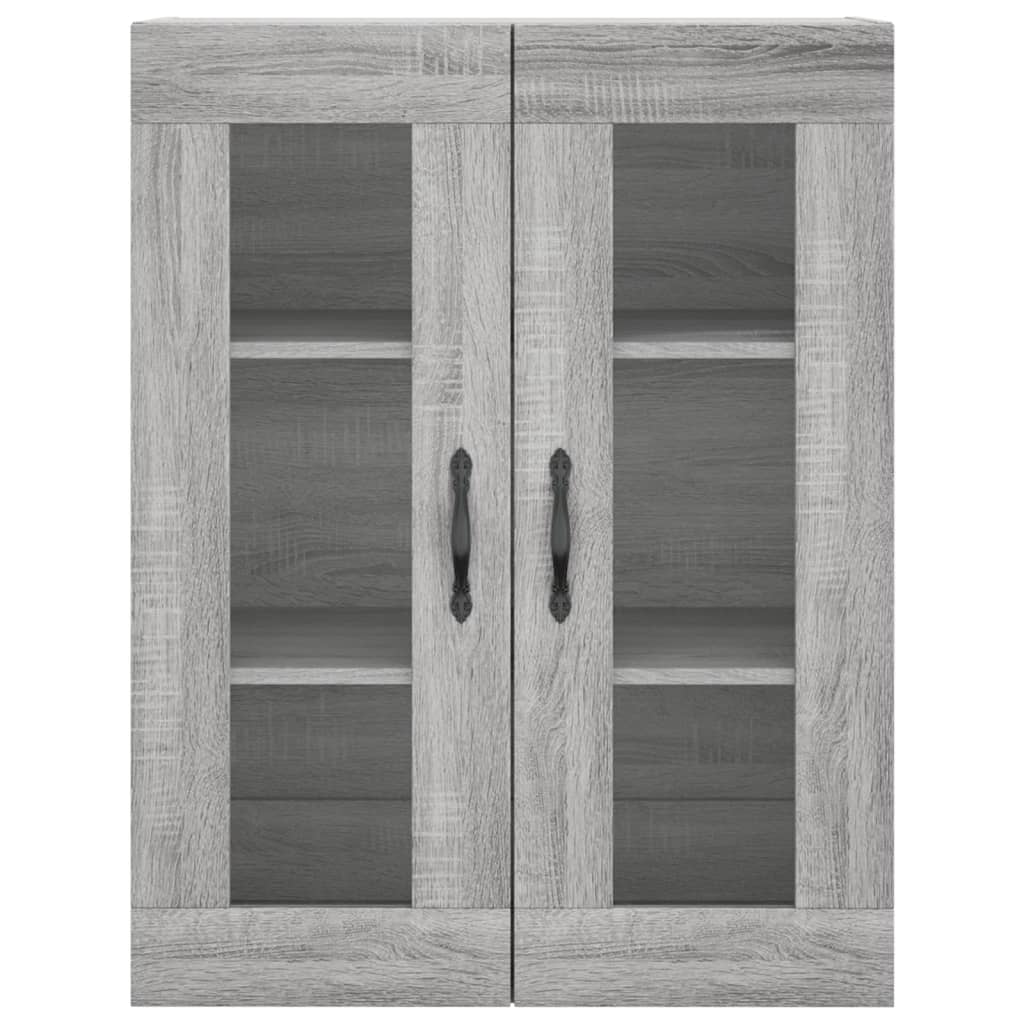 Hoge Kast 69,5X34X180 Cm Bewerkt Hout Eikenkleurig Grijs sonoma