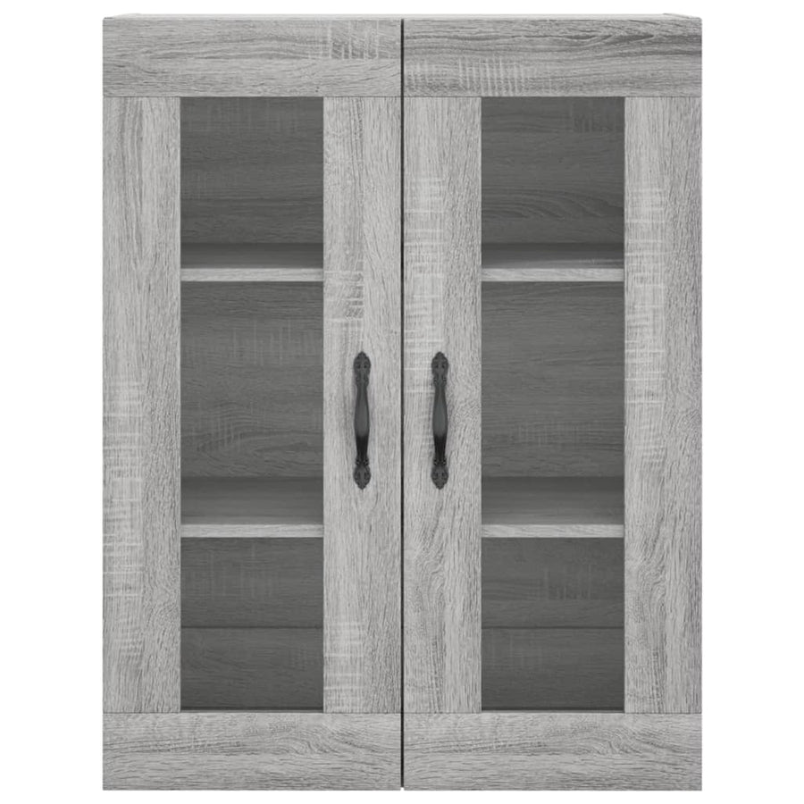 Hoge Kast 69,5X34X180 Cm Bewerkt Hout Eikenkleurig Grijs sonoma