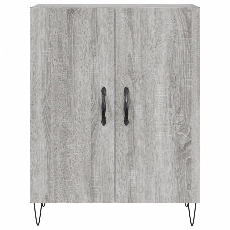 Hoge Kast 69,5X34X180 Cm Bewerkt Hout Eikenkleurig Grijs sonoma