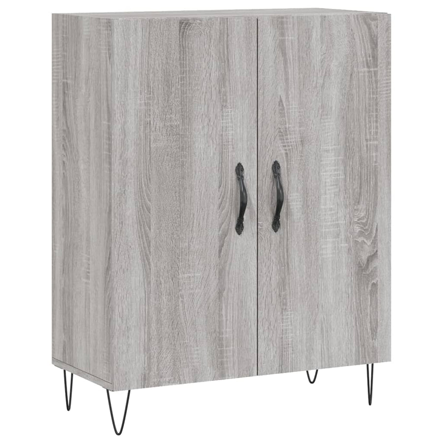 Hoge Kast 69,5X34X180 Cm Bewerkt Hout Eikenkleurig Grijs sonoma
