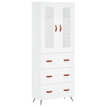 Hoge kast 69,5x34x180 cm bewerkt hout wit