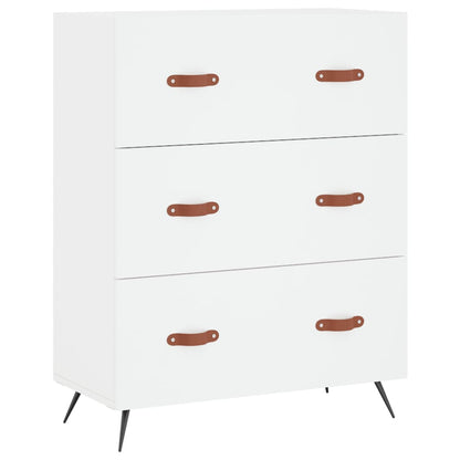 Hoge kast 69,5x34x180 cm bewerkt hout wit