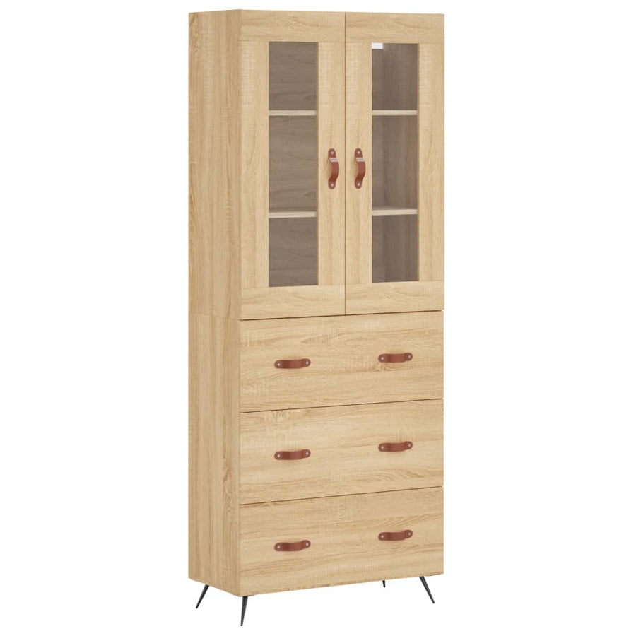 Hoge kast 69,5x34x180 cm bewerkt hout sonoma eikenkleurig