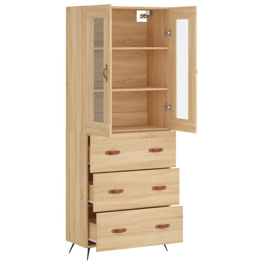 Hoge kast 69,5x34x180 cm bewerkt hout sonoma eikenkleurig