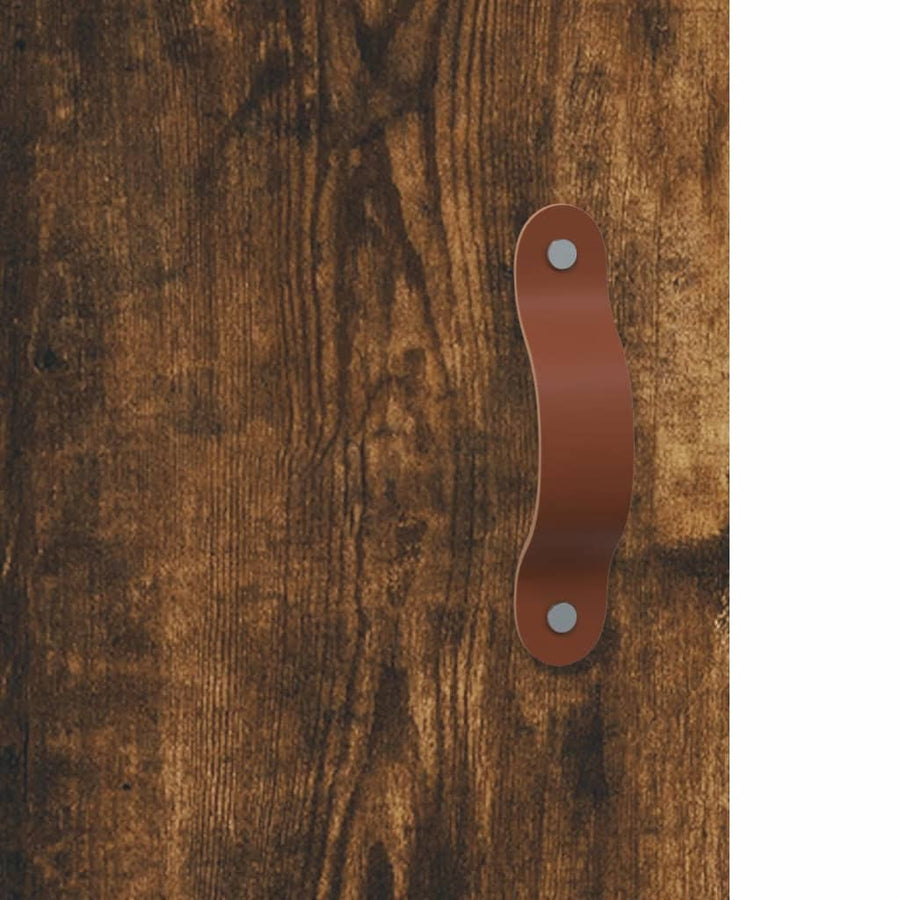 Hoge kast 69,5x34x180 cm bewerkt hout gerookt eikenkleurig