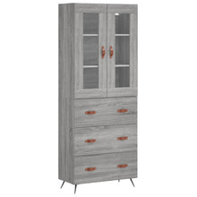 Hoge kast 69,5x34x180 cm bewerkt hout grijs sonoma eikenkleurig