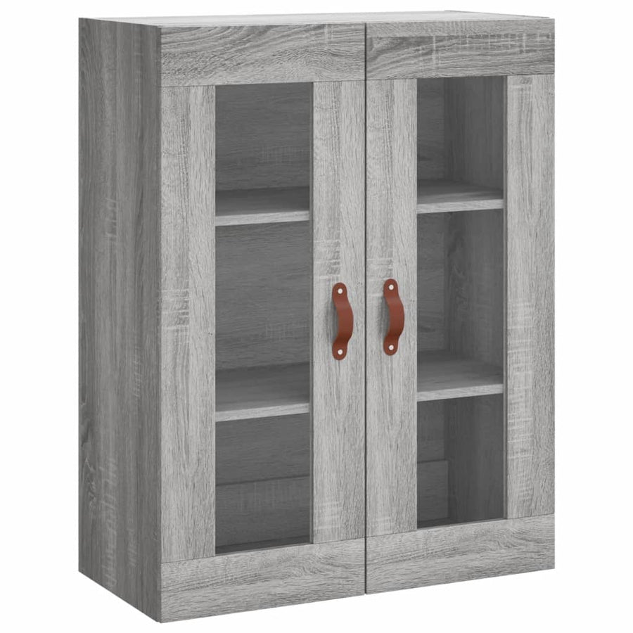 Hoge kast 69,5x34x180 cm bewerkt hout grijs sonoma eikenkleurig