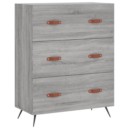Hoge kast 69,5x34x180 cm bewerkt hout grijs sonoma eikenkleurig