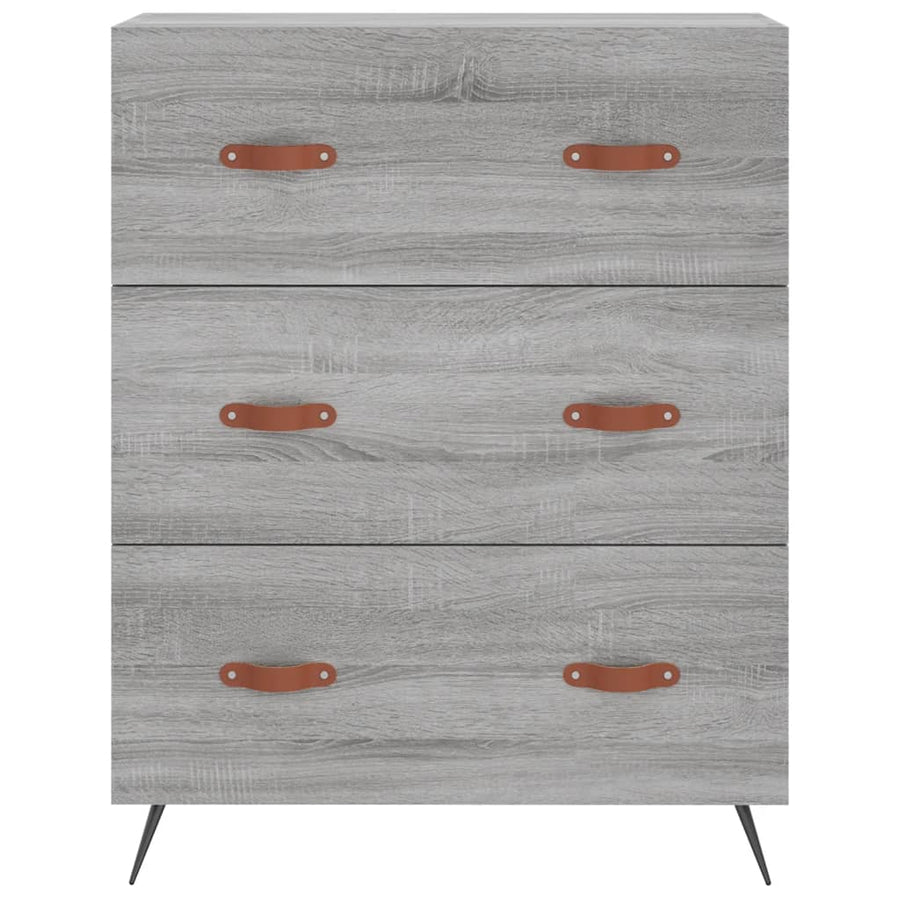 Hoge kast 69,5x34x180 cm bewerkt hout grijs sonoma eikenkleurig