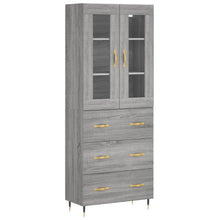 Hoge Kast 69,5X34X180 Cm Bewerkt Hout Grijs Sonoma Eikenkleurig