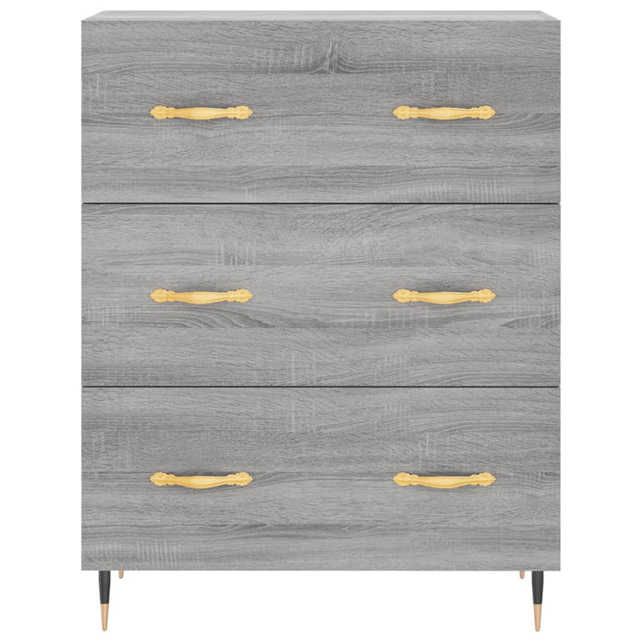 Hoge Kast 69,5X34X180 Cm Bewerkt Hout Grijs Sonoma Eikenkleurig