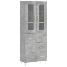 Hoge Kast 69,5X34X180 Cm Bewerkt Hout Betongrijs