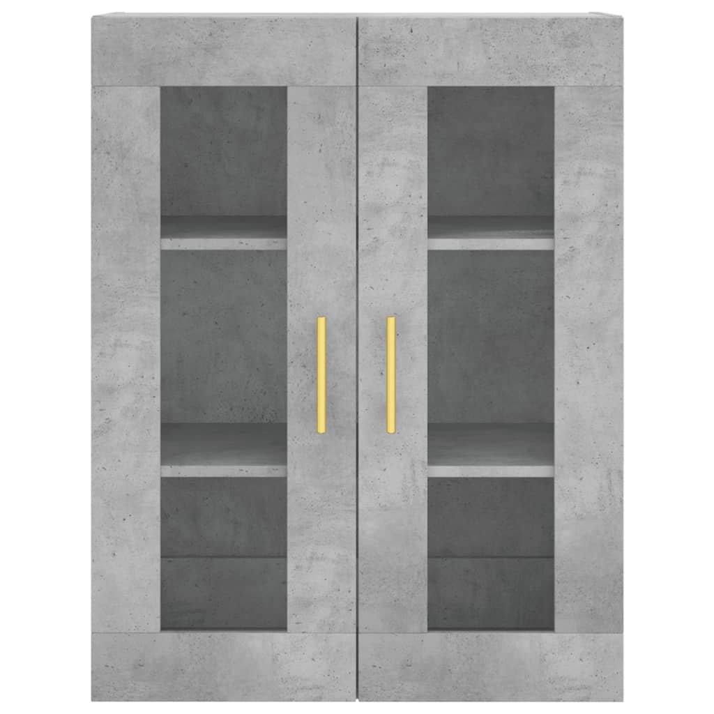 Hoge Kast 69,5X34X180 Cm Bewerkt Hout Betongrijs