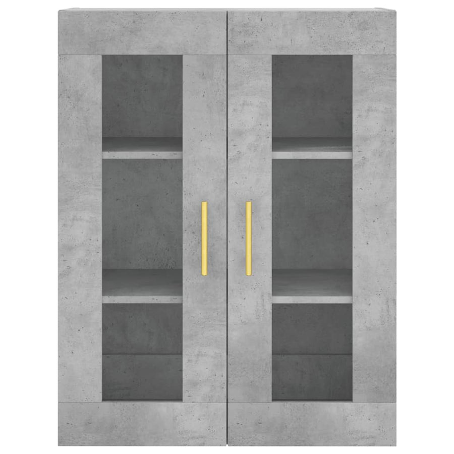 Hoge Kast 69,5X34X180 Cm Bewerkt Hout Betongrijs