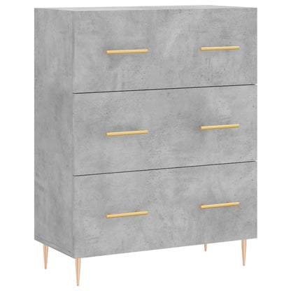 Hoge Kast 69,5X34X180 Cm Bewerkt Hout Betongrijs