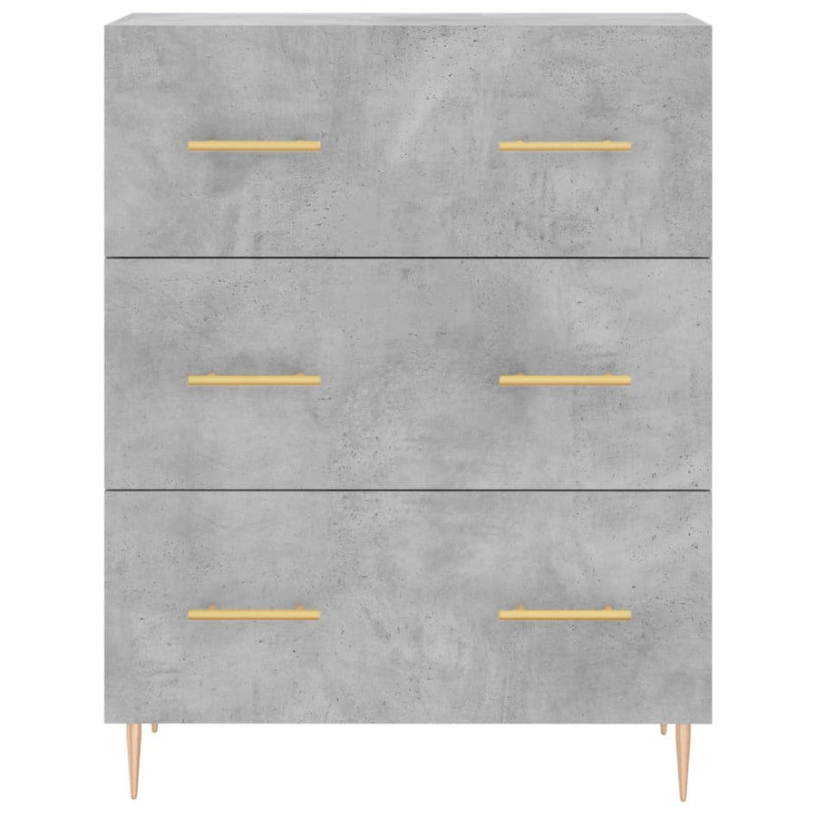 Hoge Kast 69,5X34X180 Cm Bewerkt Hout Betongrijs