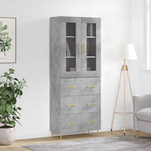 Hoge Kast 69,5X34X180 Cm Bewerkt Hout Betongrijs