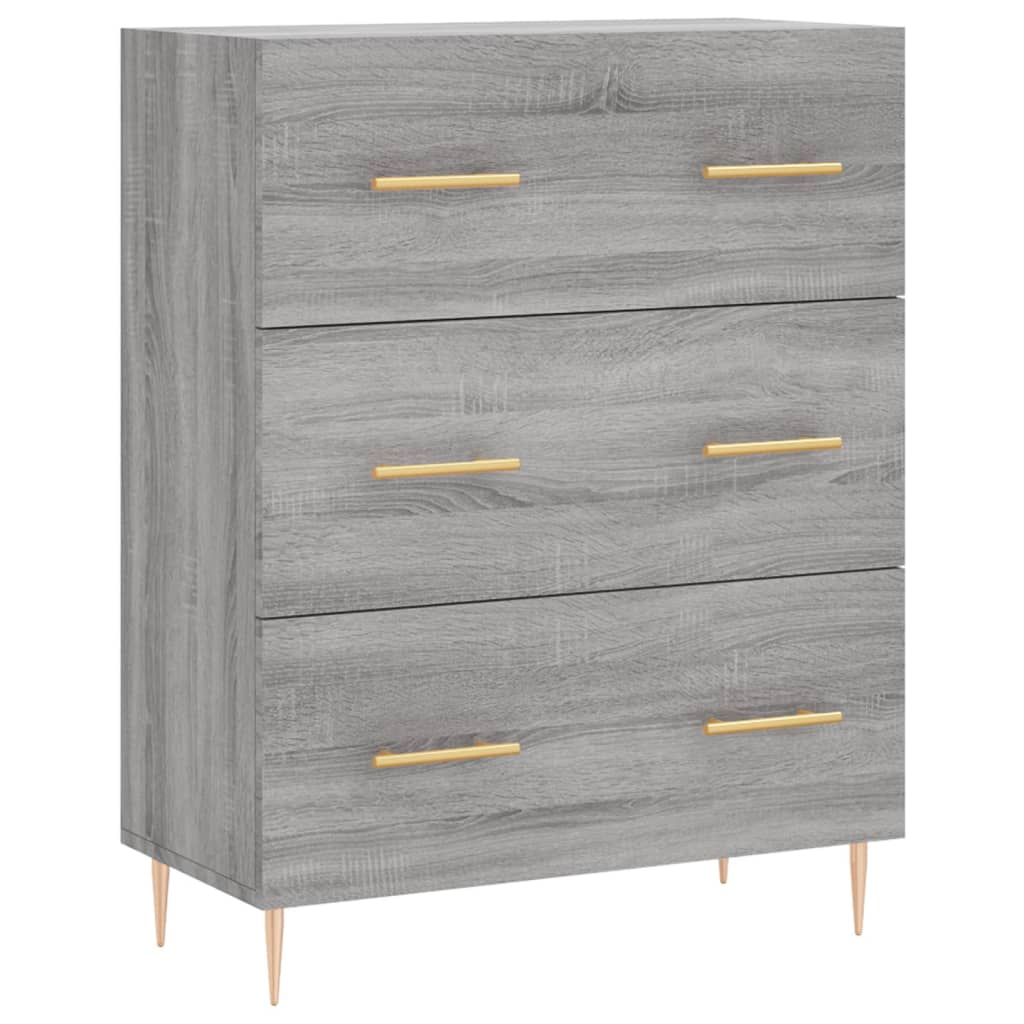 Hoge Kast 69,5X34X180 Cm Bewerkt Hout Grijs Sonoma Eikenkleurig
