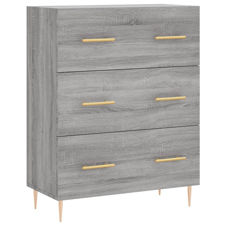 Hoge Kast 69,5X34X180 Cm Bewerkt Hout Grijs Sonoma Eikenkleurig
