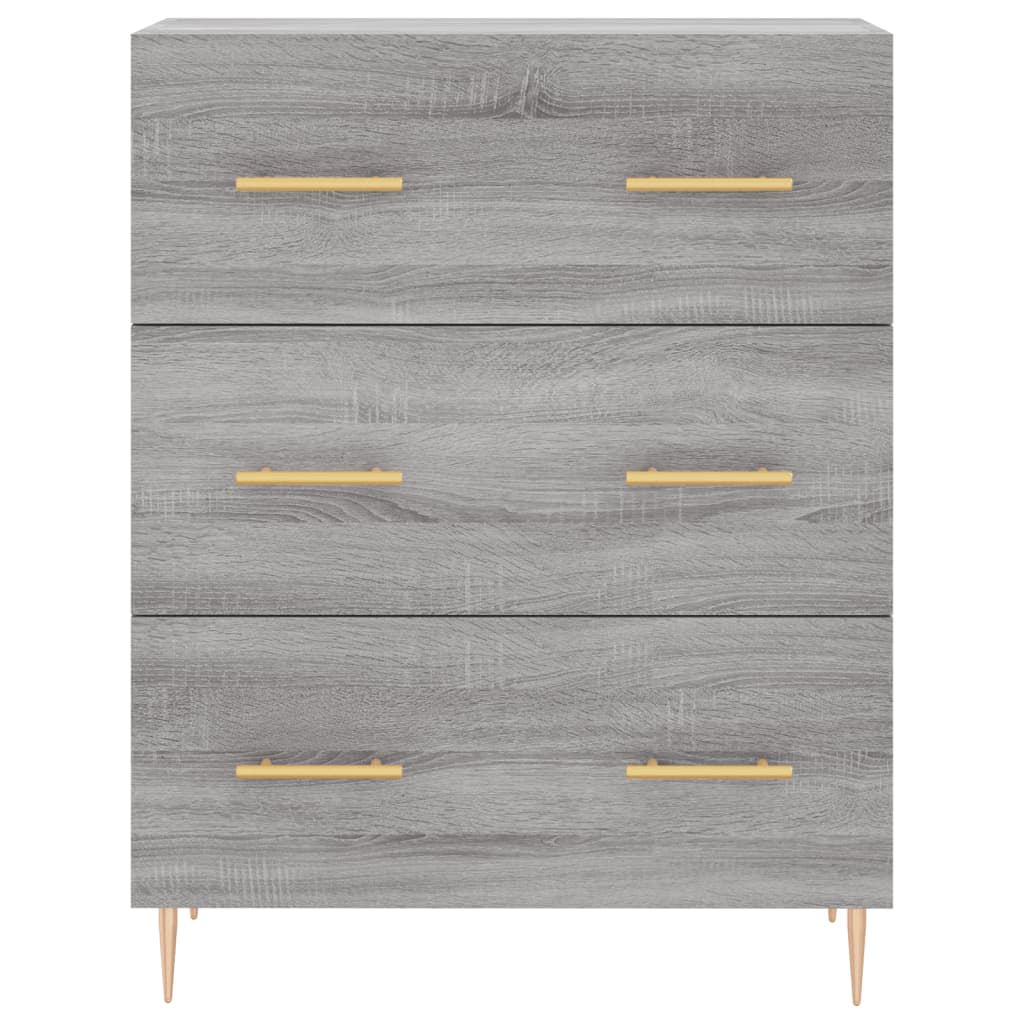 Hoge Kast 69,5X34X180 Cm Bewerkt Hout Grijs Sonoma Eikenkleurig
