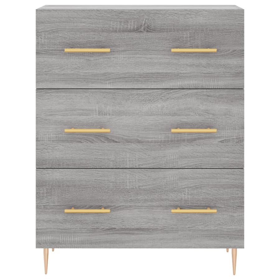 Hoge Kast 69,5X34X180 Cm Bewerkt Hout Grijs Sonoma Eikenkleurig
