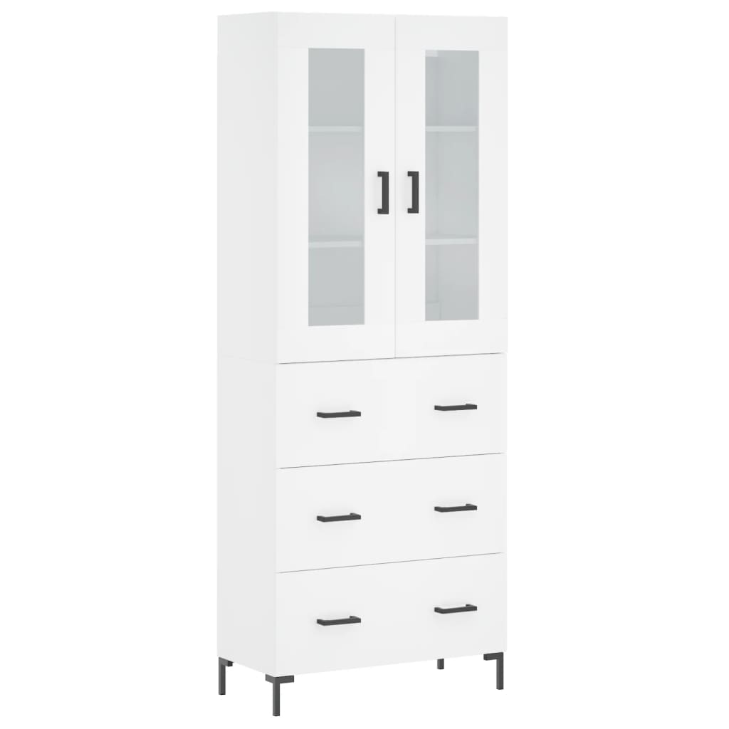 Hoge Kast 69,5X34X180 Cm Bewerkt Hout Wit
