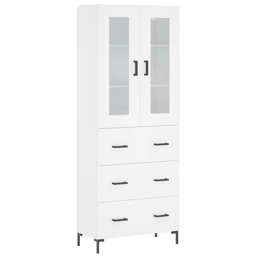 Hoge Kast 69,5X34X180 Cm Bewerkt Hout Wit