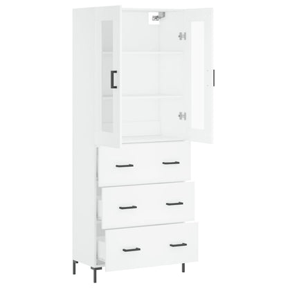 Hoge Kast 69,5X34X180 Cm Bewerkt Hout Wit