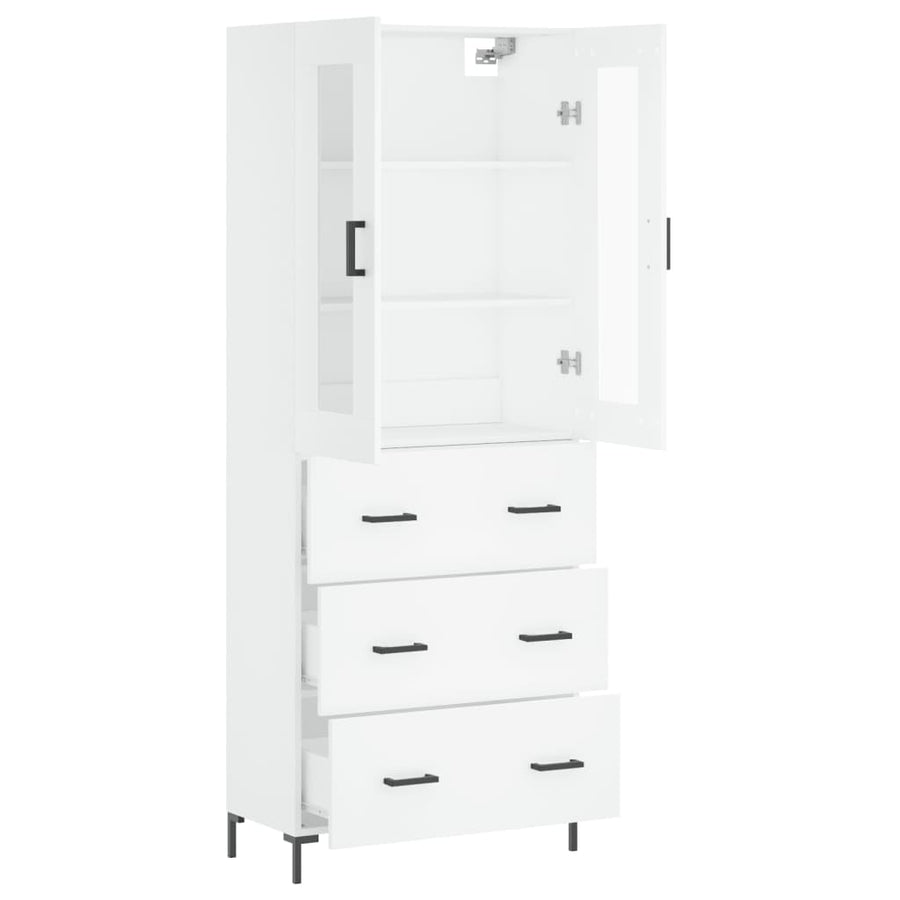 Hoge Kast 69,5X34X180 Cm Bewerkt Hout Wit