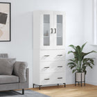 Tall cabinet 69.5x34x180 cm engineered wood white