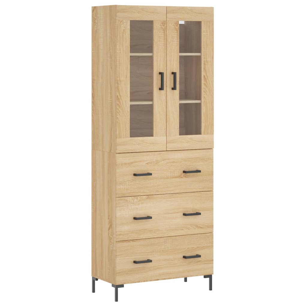 Hoge Kast 69,5X34X180 Cm Bewerkt Hout Sonoma Eikenkleurig