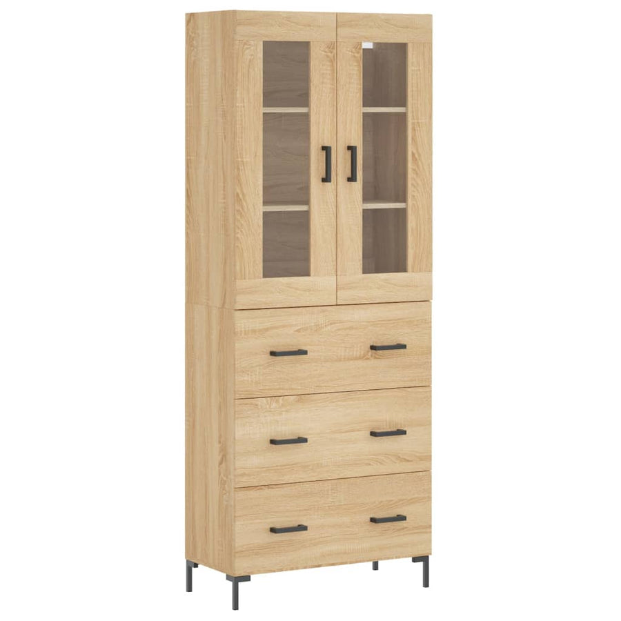 Hoge Kast 69,5X34X180 Cm Bewerkt Hout Sonoma Eikenkleurig