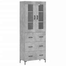Hoge Kast 69,5X34X180 Cm Bewerkt Hout Betongrijs