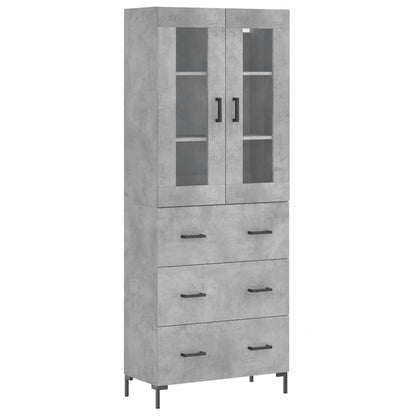 Hoge Kast 69,5X34X180 Cm Bewerkt Hout Betongrijs