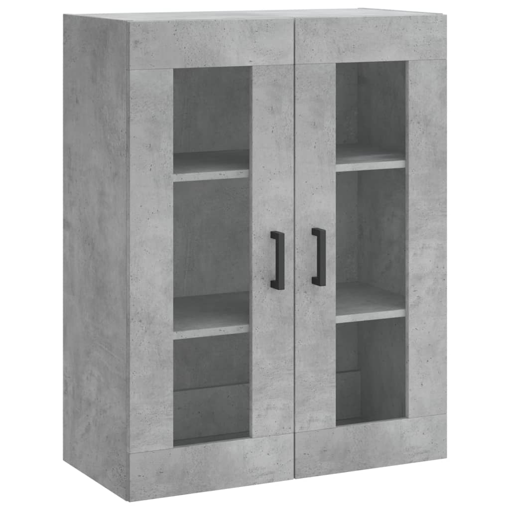Hoge Kast 69,5X34X180 Cm Bewerkt Hout Betongrijs