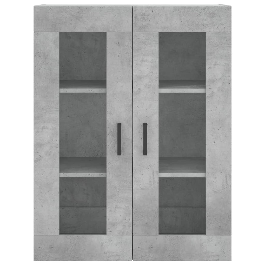 Hoge Kast 69,5X34X180 Cm Bewerkt Hout Betongrijs