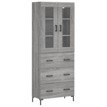 Hoge Kast 69,5X34X180 Cm Bewerkt Hout Eikenkleurig Grijs sonoma