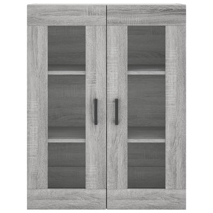 Hoge Kast 69,5X34X180 Cm Bewerkt Hout Eikenkleurig Grijs sonoma