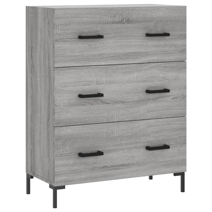 Hoge Kast 69,5X34X180 Cm Bewerkt Hout Eikenkleurig Grijs sonoma