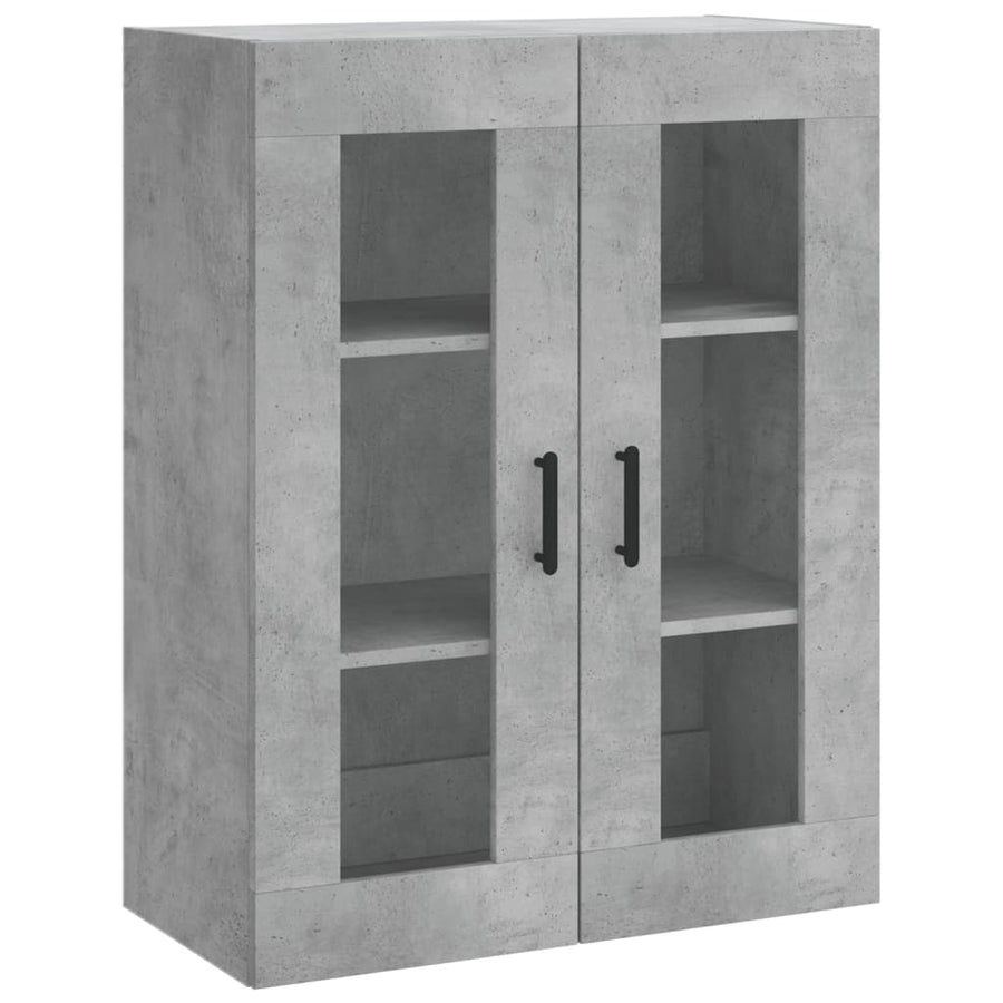 Hoge Kast 69,5X34X180 Cm Bewerkt Hout Betongrijs