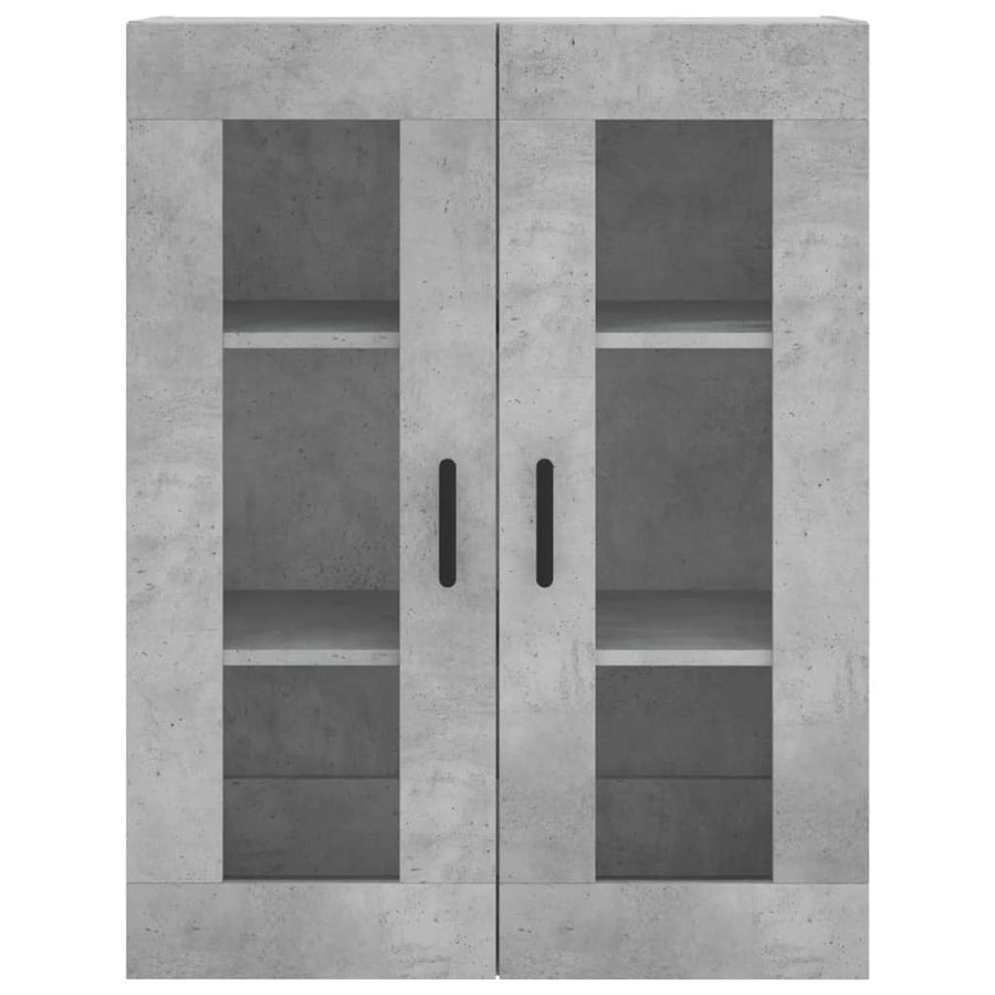 Hoge Kast 69,5X34X180 Cm Bewerkt Hout Betongrijs